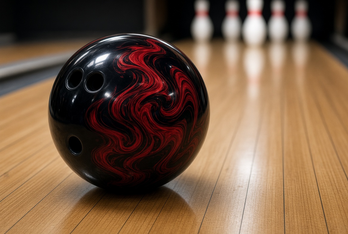 Bowling ball on the approach