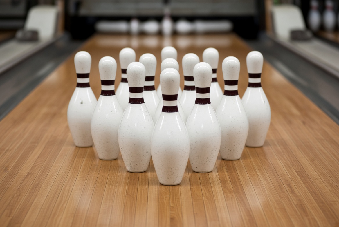 Bowling pins set and ready